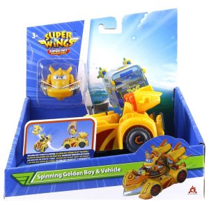 Super Wings Sada rotujúca Golden Boy s vozidlom