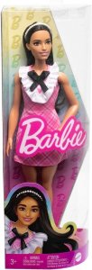 Barbie Modelka růžové kostkované šaty