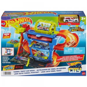 Mattel Hot Wheels City Color shifters automyčka s otočným tunelem HTN80
