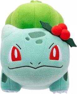 Jazwares Pokémon Bulbasaur Winter edition with Red Tinsel 20 cm