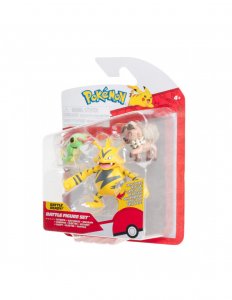 Jazwares Pokemon Set figurek Battle Caterpie, Rockruff, Electabuzz