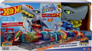Hot Wheels City color reveal autoumývačka so žralokom HTN82