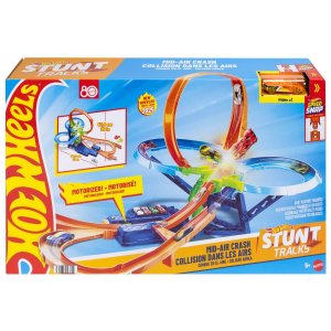 Mattel HOT WHEELS Stunt Tracks zrážka vo vzduchu set s autíčkom JFD12