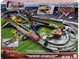 Mattel Cars Dráha Rallye Golden Piston s kovovým vozidlom Blesk McQueen HPD81