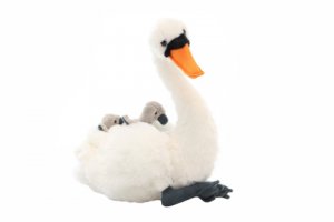 Plyš Labuť s mláďatama 25cm Eco-friendly