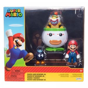 JAKKS Pacific World of Nintendo Mini Figurka 2-Pack Mario and Bowser Jr. Clown Car 6 cm