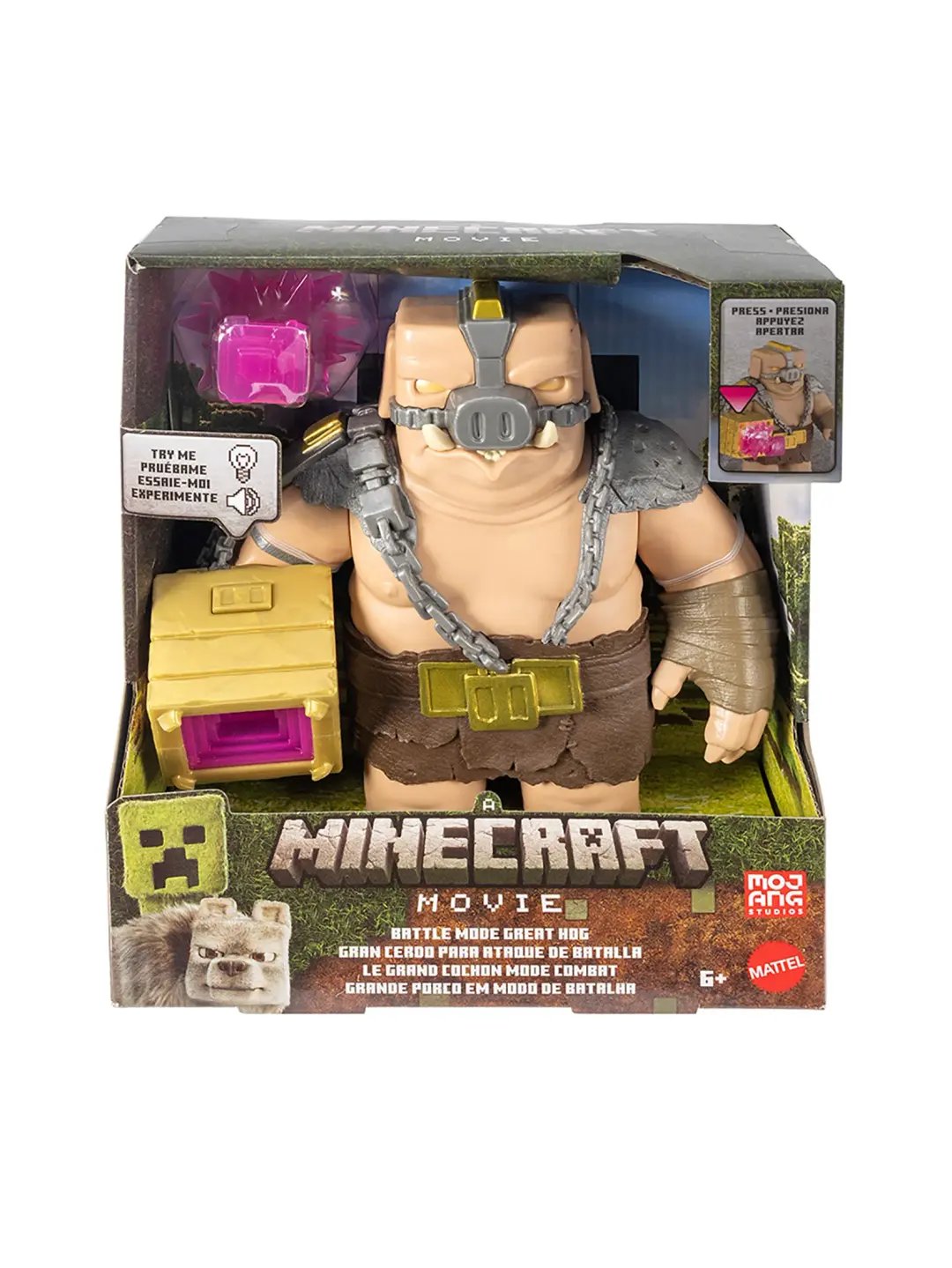 Mattel MINECRAFT MOVIE filmová figurka Battle Mode Great Hog Action + příslušenství JFG67