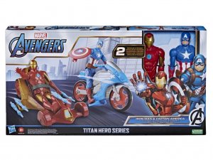 Hasbro MARVEL Titan Hero Sada s vozidly Captain America & Iron Man