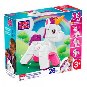 Mega Bloks Stavebnice Kouzelný jednorožec 3v1 k sestavení 26 dílů JKG36
