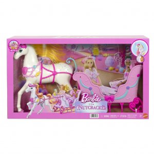 Mattel Barbie Louskáček Sáňky s koněm JNH63