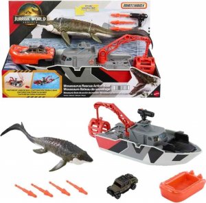 Mattel Jurský svět MB Velký záchranný člun s Mosasaurem, JGG61