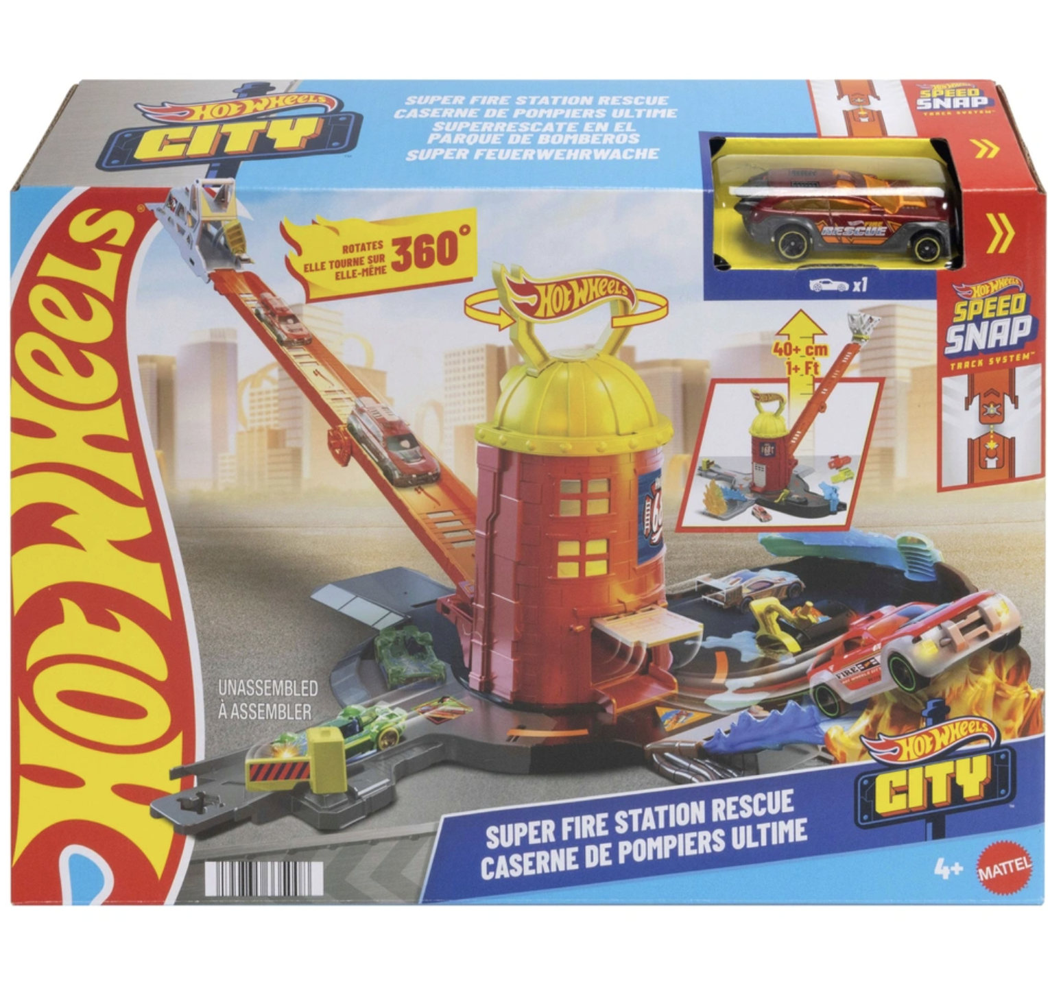 Hot Wheels City Super hasičská stanice + dráha JHL95