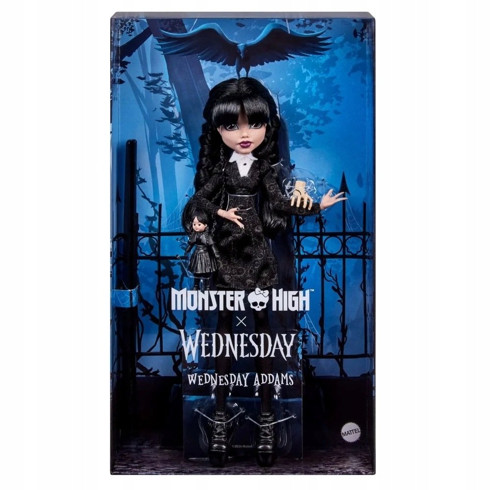 Monster High Panenka sběratelská Wednesday Addamsová s ručkou JNJ91
