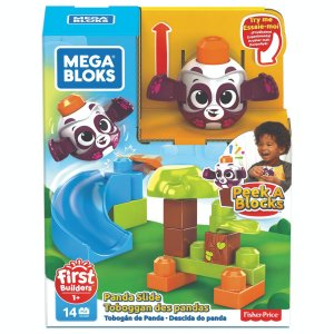 Mega Bloks Peek a Blocks velká skluzavka - lesní panda GKX68
