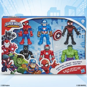 Playskool Marvel Super Hero Dobrodružné Figurky Black Panther Iron Man Hulk Miles Morales Captain America Spider Man E9520