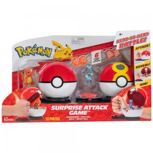 Pokémon figurková bitva Surprise Attack Game Charmander vs. Riolu s pokeball