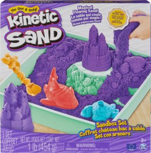 Spin Master Kinetic Sand krabica tekutého piesku s podložkou FIALOVÁ