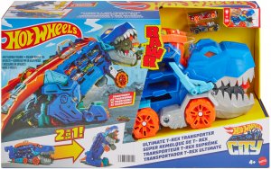 Mattel Hot Wheels City T-Rex tahač se světly a zvuky